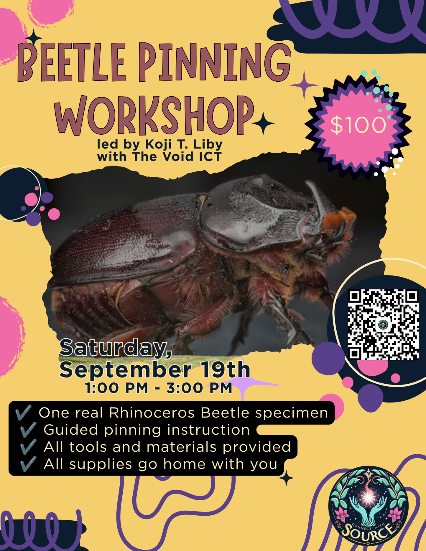 Rhinoceros Beetle Pinning Class